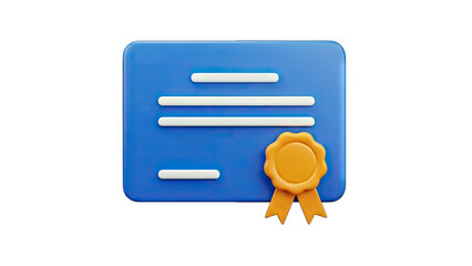 3D Certificate with Seal - Award and Achievement Concept