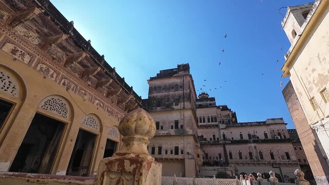 Exploring the exterior of Narayan Niwas Castle Fort, Mahensar, Rajasthan