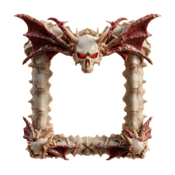Gothic skull frame with wings and spines design