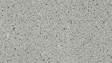 Obraz premium Seamless terrazzo texture featuring a speckled pattern of light gray and dark gray aggregate embedded in a pale gray cementitious matrix.