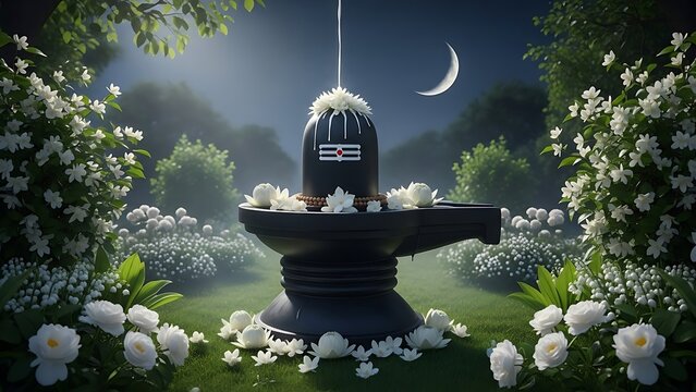 Lord Shiva Shiv Shankar Mahadev Shivling Illustration for Mahashivratri, Sawan Festival and Spiritual Hindu Worship Background