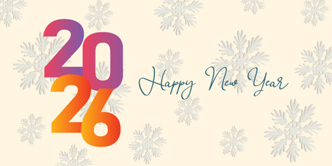 2026 Happy new year celebration greeting card, Banner, Poster, post Design sparkler font and firework isolated background. Vector ilustration