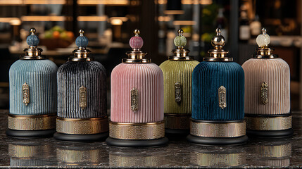 Plush Velvet Christmas Bells &ndash; Tactile Detail for High-End Luxury Showcase.