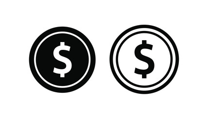 Two dollar coins depicted in a black and white graphic silhouette