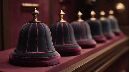 Plush Velvet Christmas Bells &ndash; Tactile Detail for High-End Luxury Showcase.
