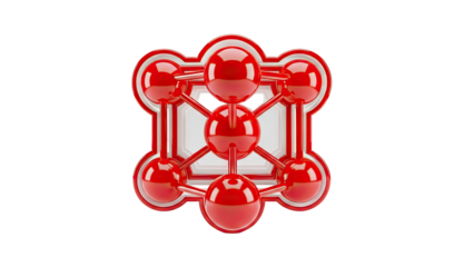 Abstract Red Molecular Structure