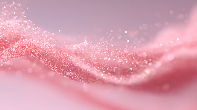 pink particles, light beam overlay with subtle glitter particles isolated on transparent background - Powered by Adobe