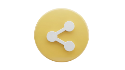 3D Yellow Share Icon