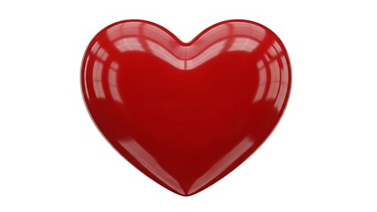 Fototapeta premium Shiny red heart symbol on white background for love and valentines day