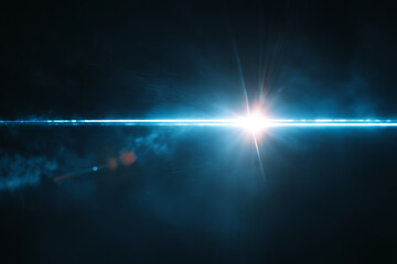 light beam flare, lens flare, light, reflections, beam, energy  isolated on black background for light effects