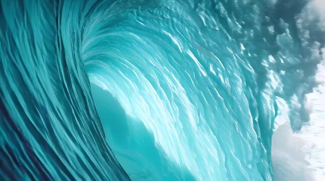 Ocean Wave A Captivating View of Nature's Powerful Beauty and Majestic Curves in Shades of Teal