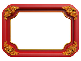 Ornate red and gold frame with intricate decorations