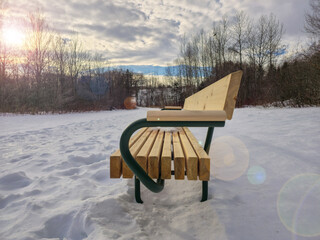 bench in the snow