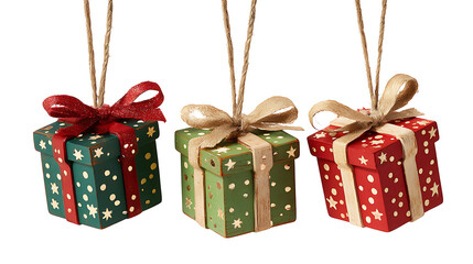 Suspended Christmas Gift Boxes &ndash; Ribbons with Easy Cutout for Holiday Designs.