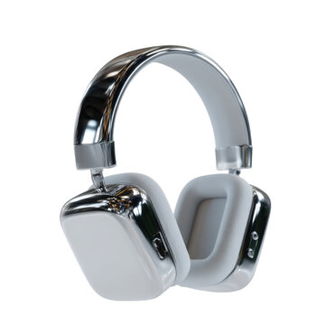 Sleek metallic headphones with cushioned earpads