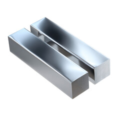 Naklejka premium Shiny silver metal bars on black background