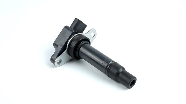 Direct ignition coil pack replacement part isolated on a clean white studio background