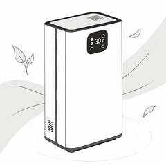 Modern air purifier displaying temperature © Sk