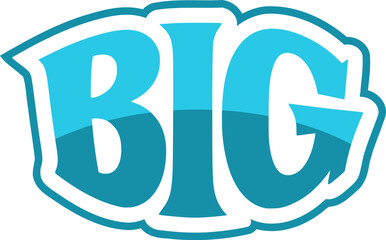 Design of blue big message