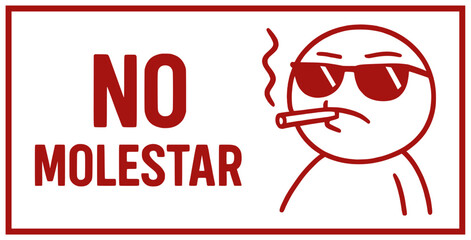 Design of funny do not disturb message in spanish