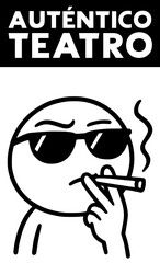 Authentic theatre funny message in spanish