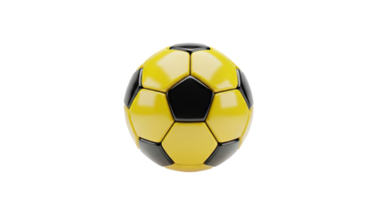 3D Yellow and Black Classic Soccer Ball Icon