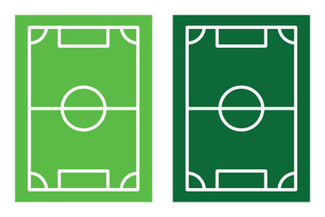 Soccer field icon vector. Football field vector illustration. Flat design on green background and white line. © Pulak