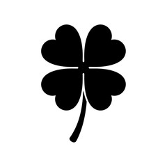Fototapeta premium FourLeaf Clover Silhouette A Symbol of Luck and Irish Heritage.
