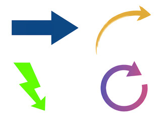 ラフルな矢印アイコンセット