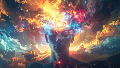 Cosmic Energy Woman Surreal Artwork