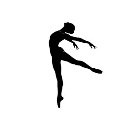 Elegant Silhouette of a Ballerina Performing a Graceful Dance.