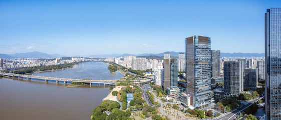 panoramic view of the city of barcelona spain