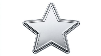Shiny silver star isolated on a white background, perfect for awards and achievements