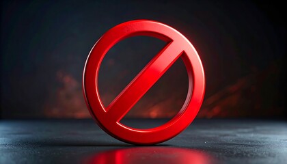 立体的な赤い禁止記号が使用不可や制約を象徴的に伝えるビジュアル