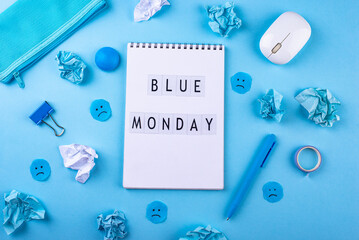 Blue monday concept, post-holiday blues
