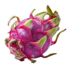 Whole dragon fruit isolated on transparent background.