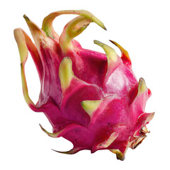 Whole dragon fruit isolated on transparent background.