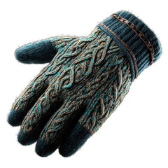 Winter glove wool isolated on transparent background.