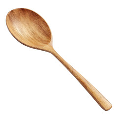 Wooden spoon kitchen tool isolated on transparent background.