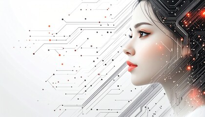 AI-Enhanced Beauty - A Fusion of Technology and Feminine Elegance.