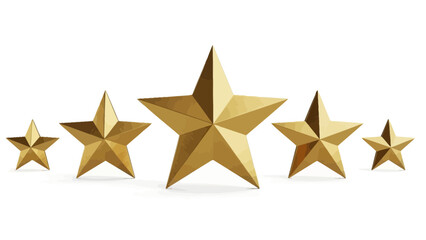 Obraz premium Golden five star rating on white background showcasing excellent performance