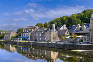 Rance River embankment in Dinan, France