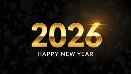 Happy new year 2026 celebration with golden numbers