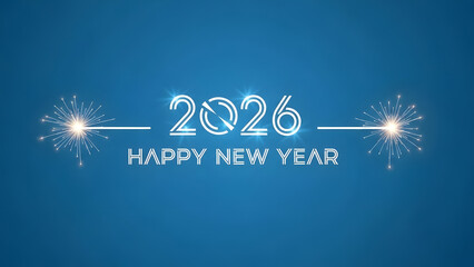 Happy new year 2026 celebration with sparkling fireworks