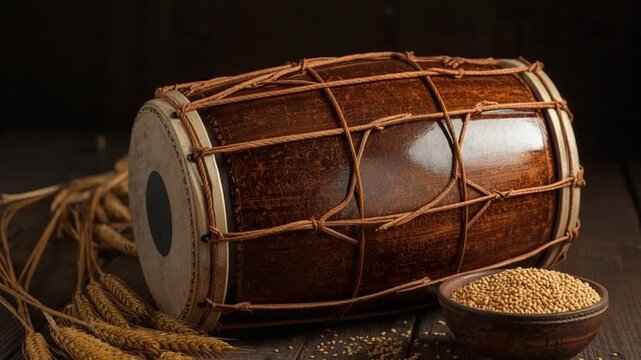 Traditional Punjabi Dhol Drum Used in Baisakhi Celebrations