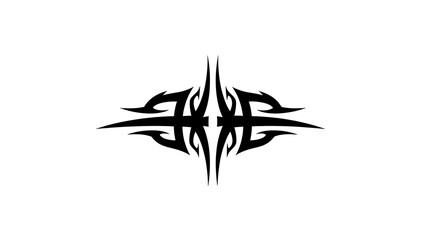 Black tribal tattoo design, abstract shape, graphic element, vector art