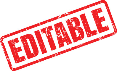 A vibrant red editable rubber stamp provides a clear indication for documents requiring modifications