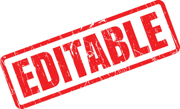 A vibrant red editable rubber stamp provides a clear indication for documents requiring modifications