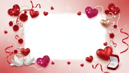 Romantic love celebration heart-themed decoration graphic design festive environment close-up viewpoint wedding or anniversary concept