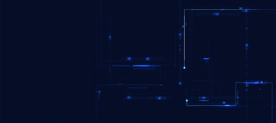 Technology Blue Circuit Lines Background Futuristic Digital Cyber Concept